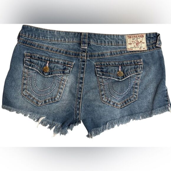 True Religion Joey Cut-Off Shorts Low Rise Size 32 - Picture 4 of 4